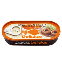 Filetti di Alici in Salsa Piccante 50g Scatolina | Delicius