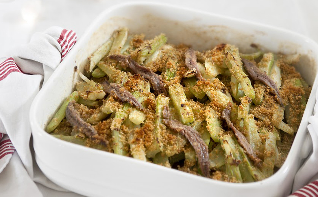 Celery Gratin with Anchovies