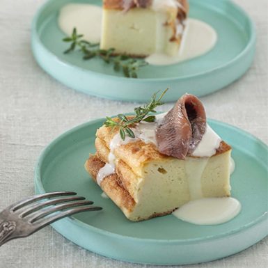 Salty cake Potato Fondue and Anchovies 410x615 (02) | Delicius