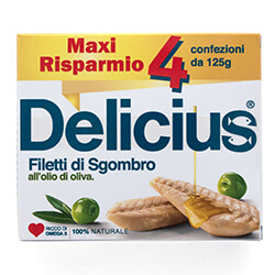 Filetti di Sgombro all'olio di Oliva 4x125g | Delicius