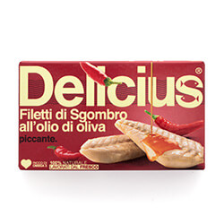 Filetti di Sgombro Piccante all'olio di Oliva 125g | Delicius