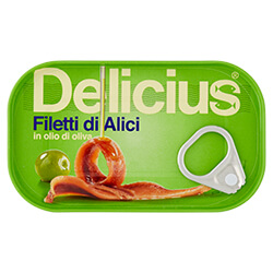 Filetti di Alici all'olio di Oliva 72g Scatolina | Delicius