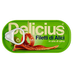 Filetti di Alici in olio di Oliva 46g Scatolina | Delicius