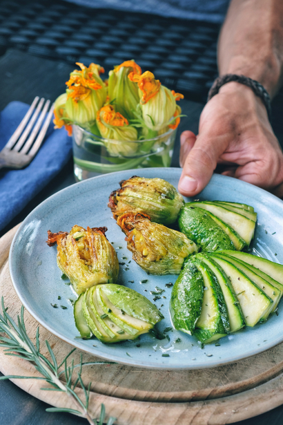 Fiori di Zucca ripieni di Sgombro all’olio d’oliva Delicius