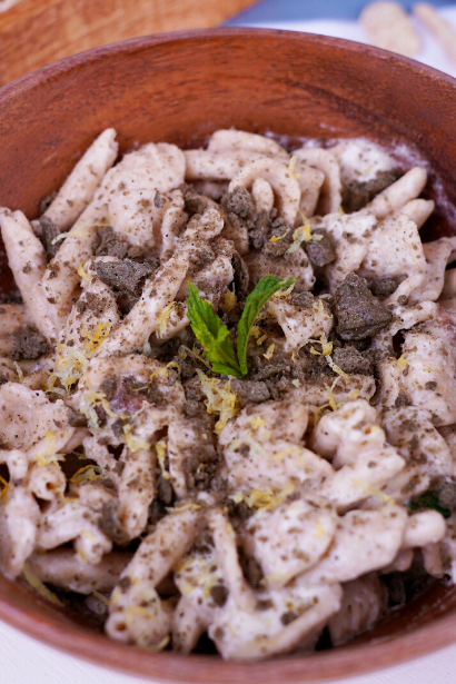 Orecchiette with Burrata, Delicius anchovies “Insalate” and Taralli